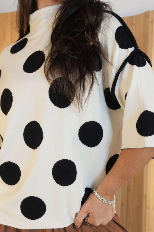 Robanne soft Stretch Party Knit Polka Ecru /29=